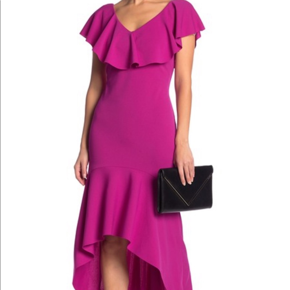 Bebe fuchsia  never worn ruffle midi